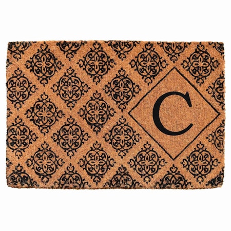 Calloway Mills Monogram Door Mat, Black, Natural, 24 in W x 36 in L 103332436C